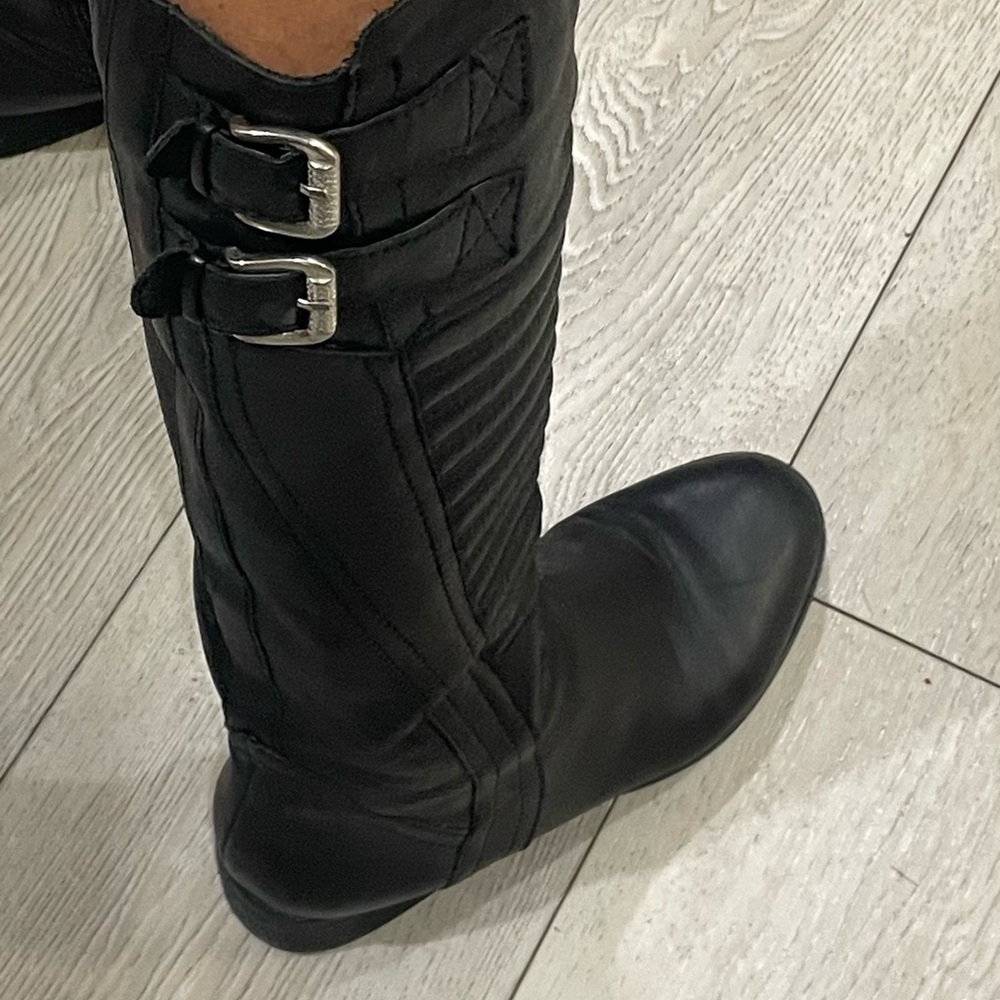 Carlos Santana Black Knee High Leather Boots Size 7 - Picture 9 of 10